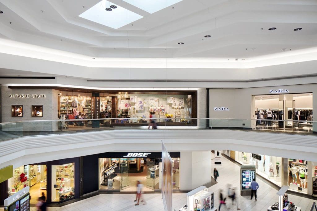 The atrium of Woodfield Mall in Schaumburg, IL